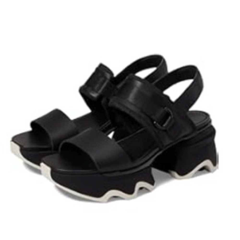 Stylish Sorel Black Platform Sandals 7.5